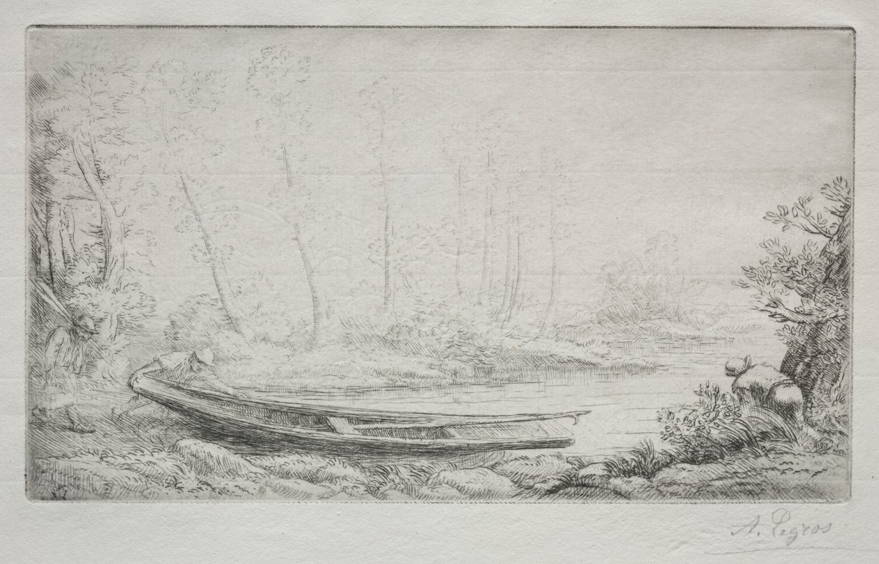 Avfärd för fiske, i dimmorna av Alphonse Legros