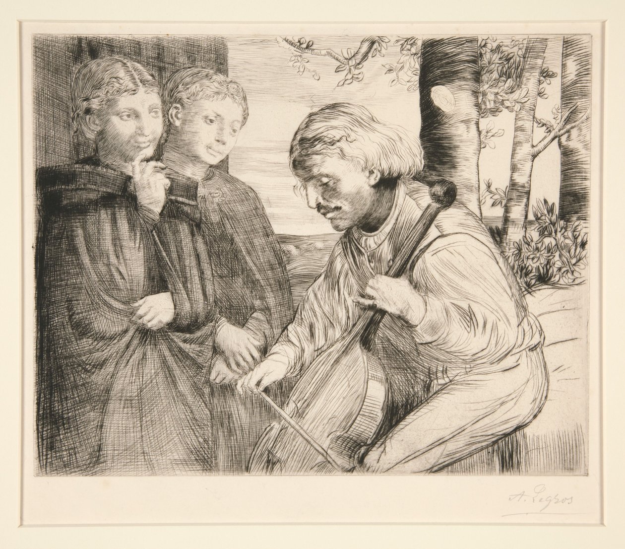 Spelaren på viol (The Viol Player) av Alphonse Legros