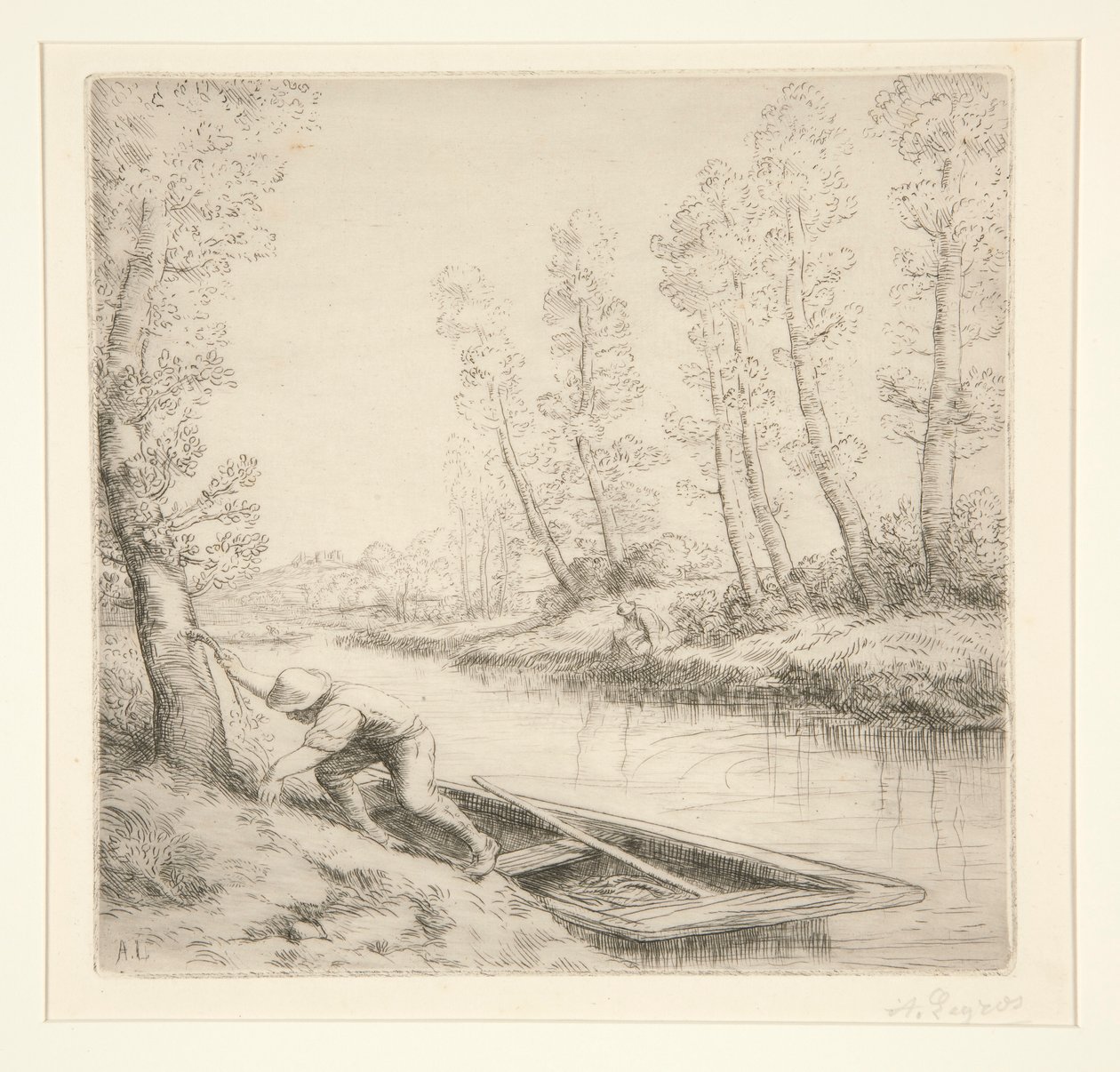 Morgon på floden av Alphonse Legros