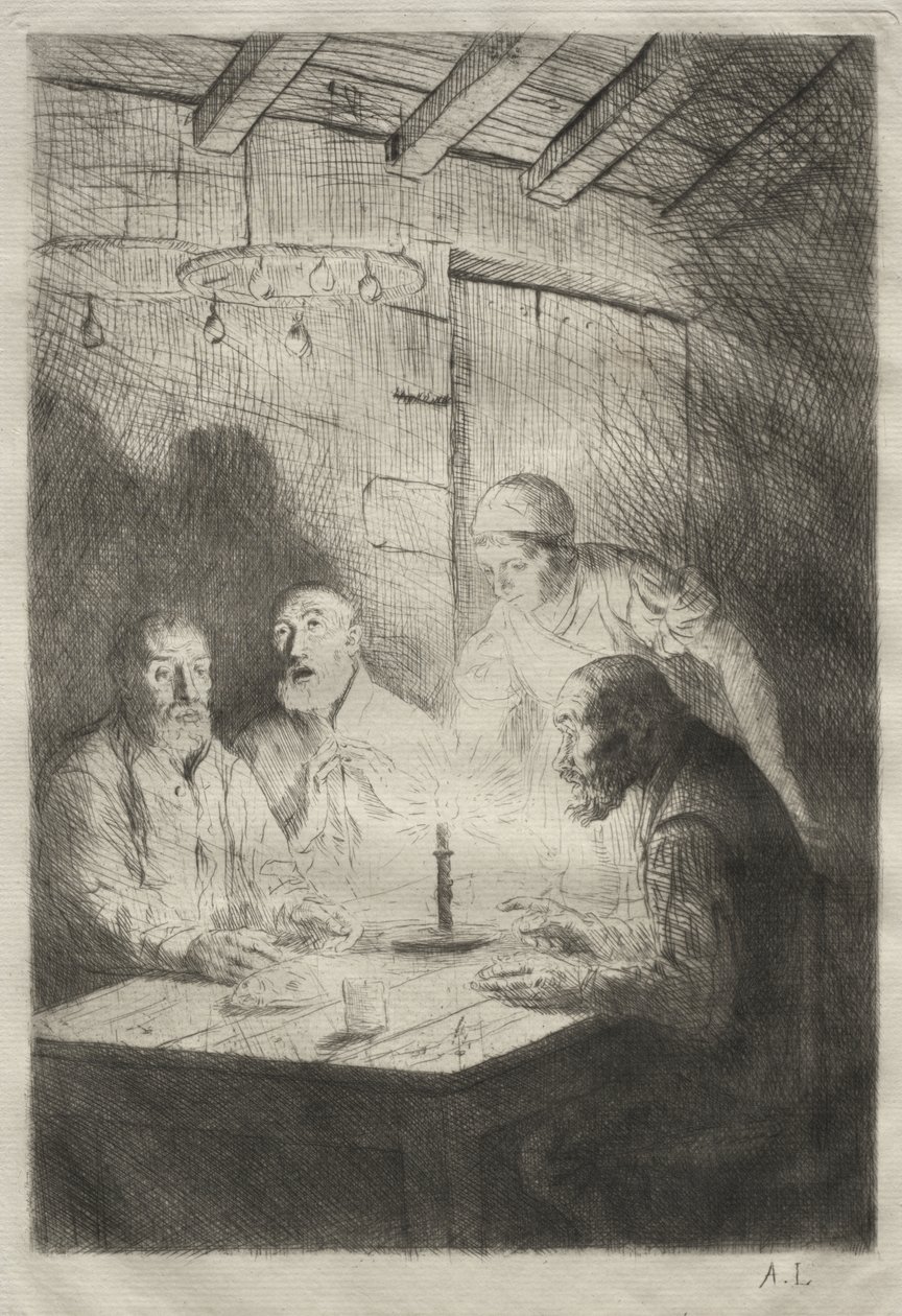 Middagen hos Misère av Alphonse Legros