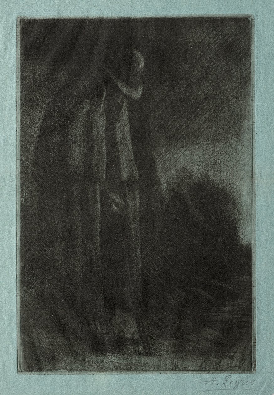 Resenären i skyddsrummet. av Alphonse Legros