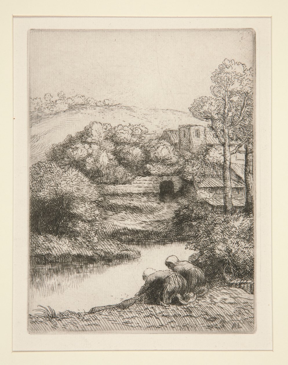 Washhouse, eller Washerwomen av Alphonse Legros