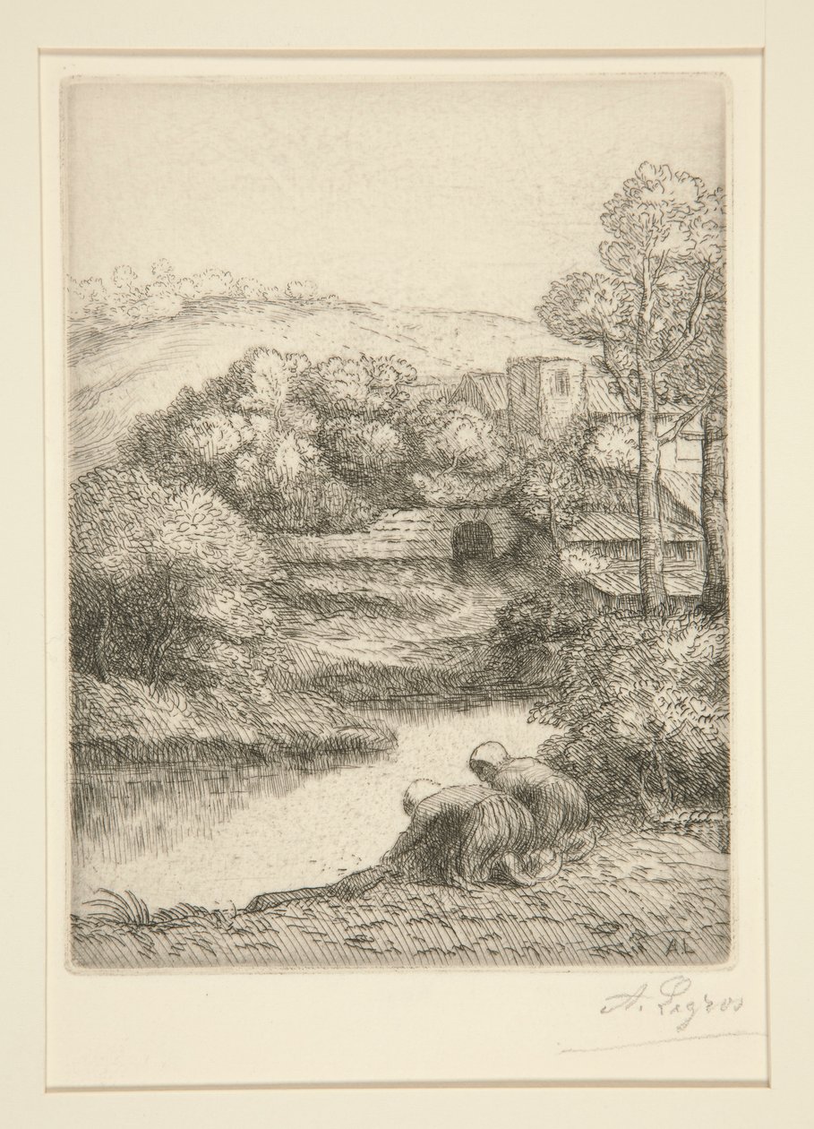 Washhouse, eller Washerwomen av Alphonse Legros