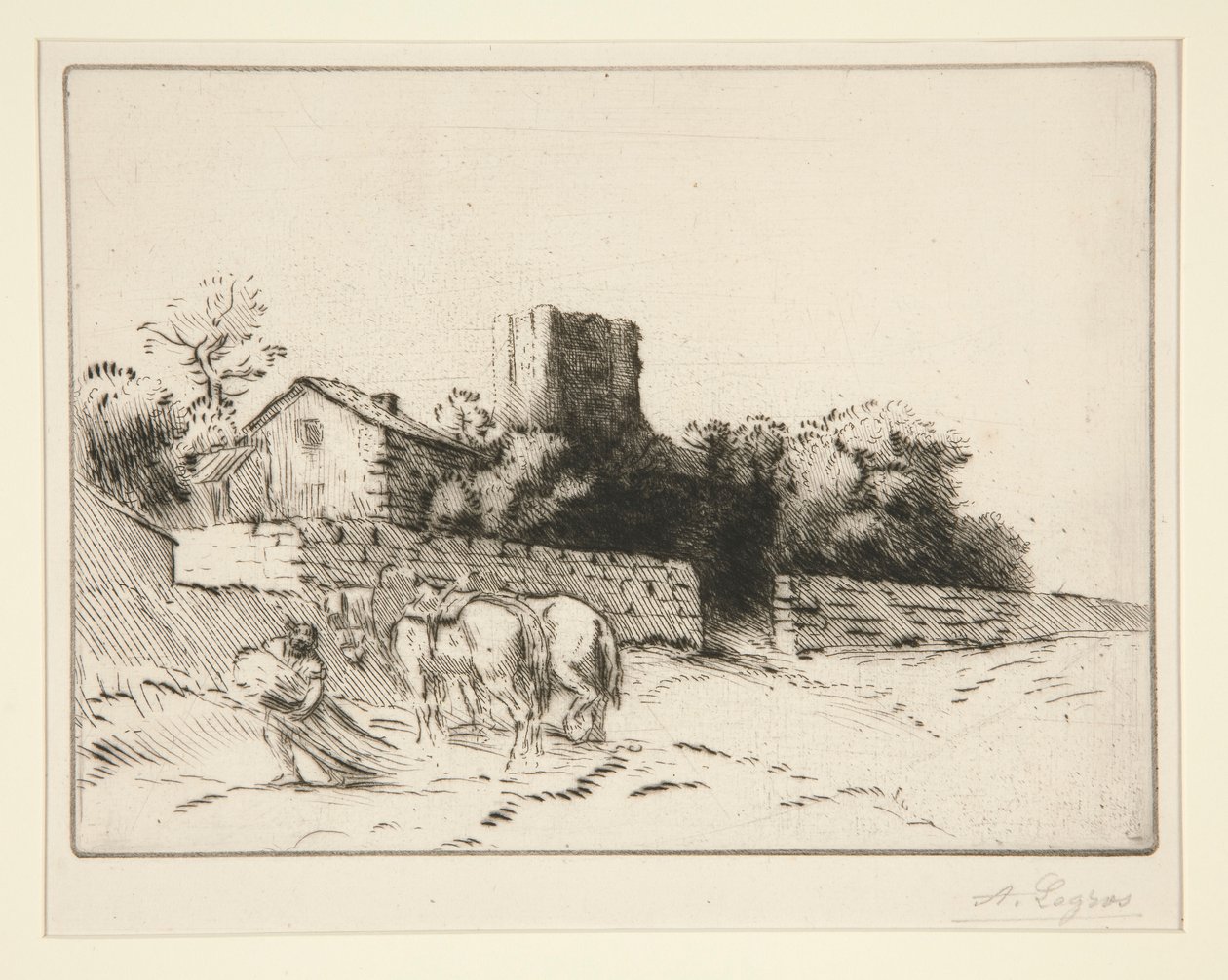 Le mur du presbytere (prästgårdsmuren) av Alphonse Legros