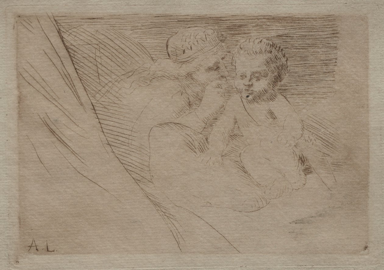 Mab och Cupid. av Alphonse Legros