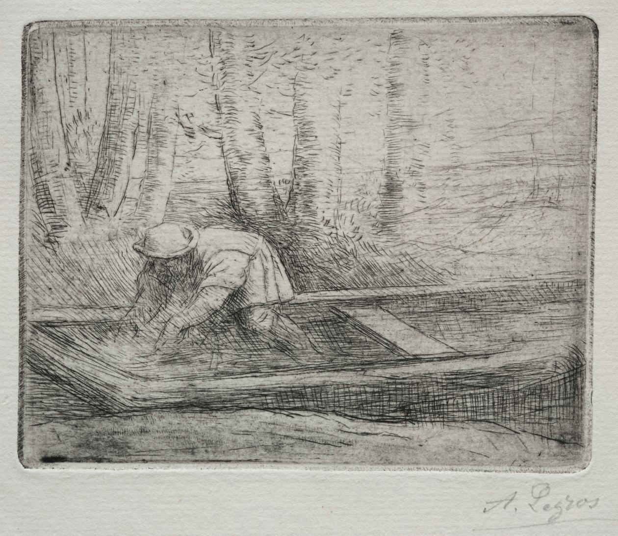 Man in a Punt av Alphonse Legros