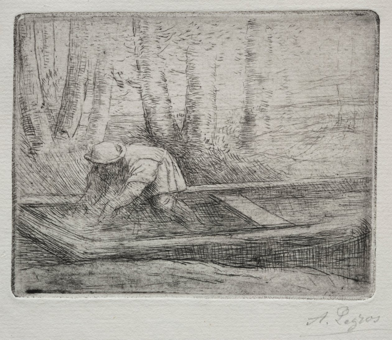Man in a Punt. av Alphonse Legros