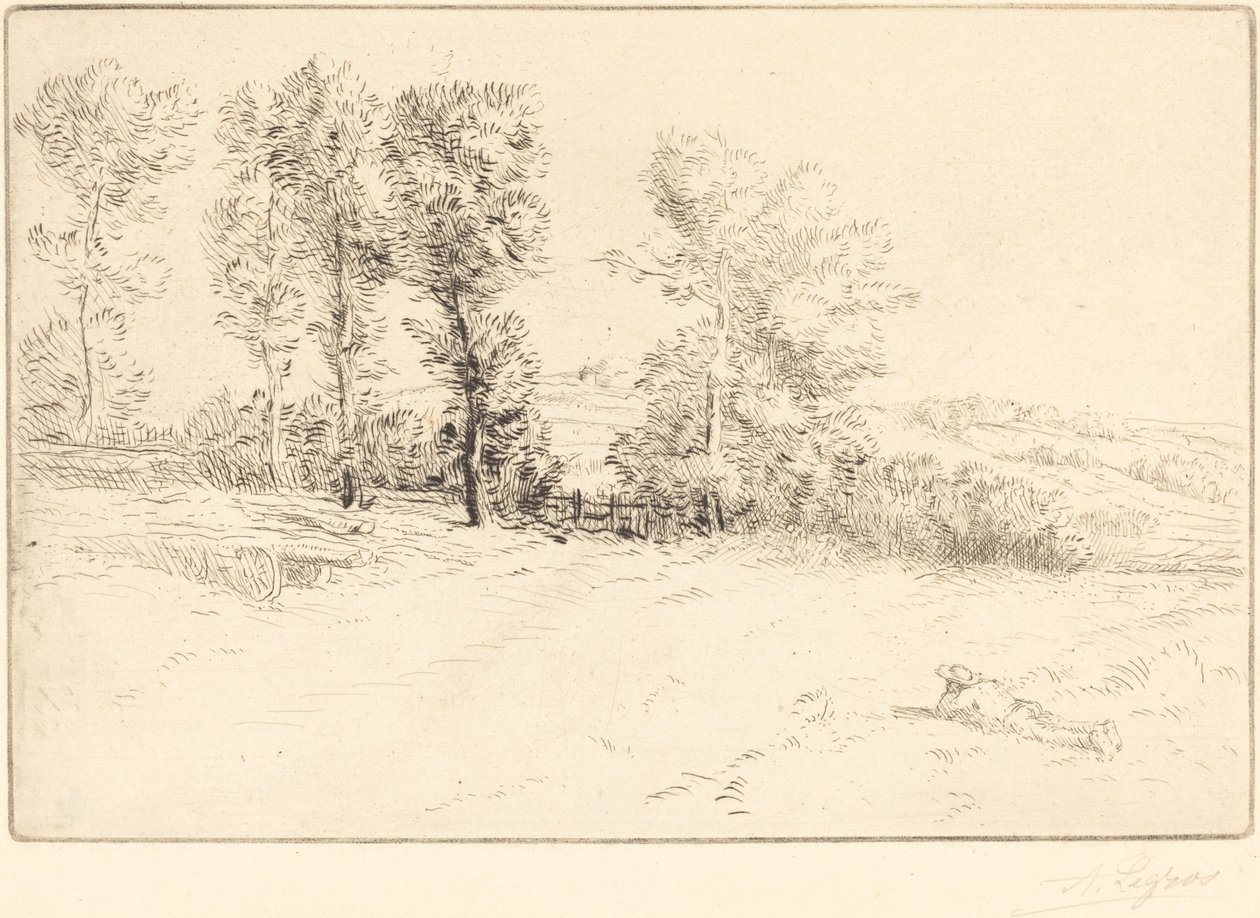 Äng i Sunshine Le pre ensoleille. av Alphonse Legros
