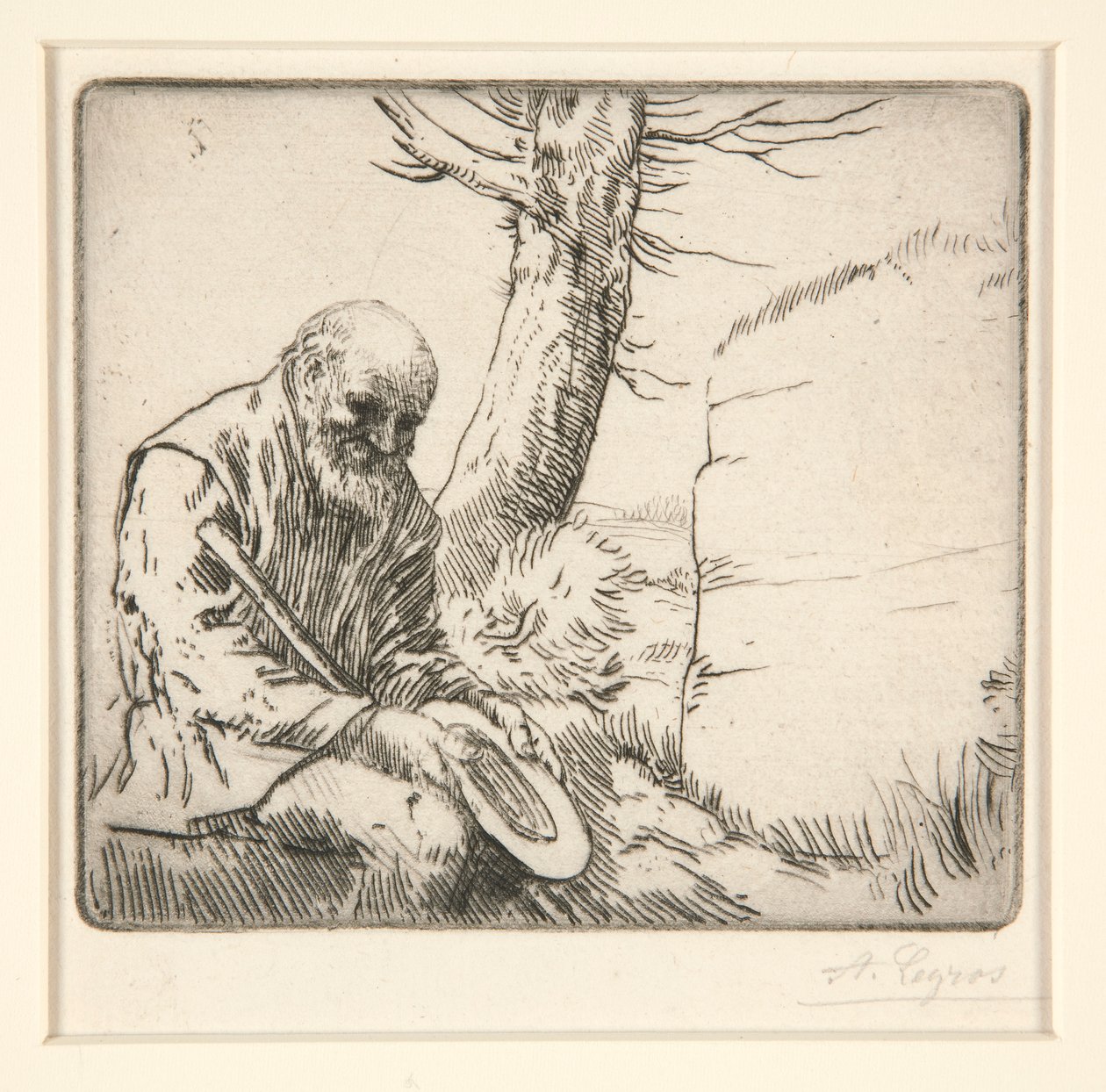 Mendiant, son Chapeau a la Main (tiggare med hatten i händerna) av Alphonse Legros