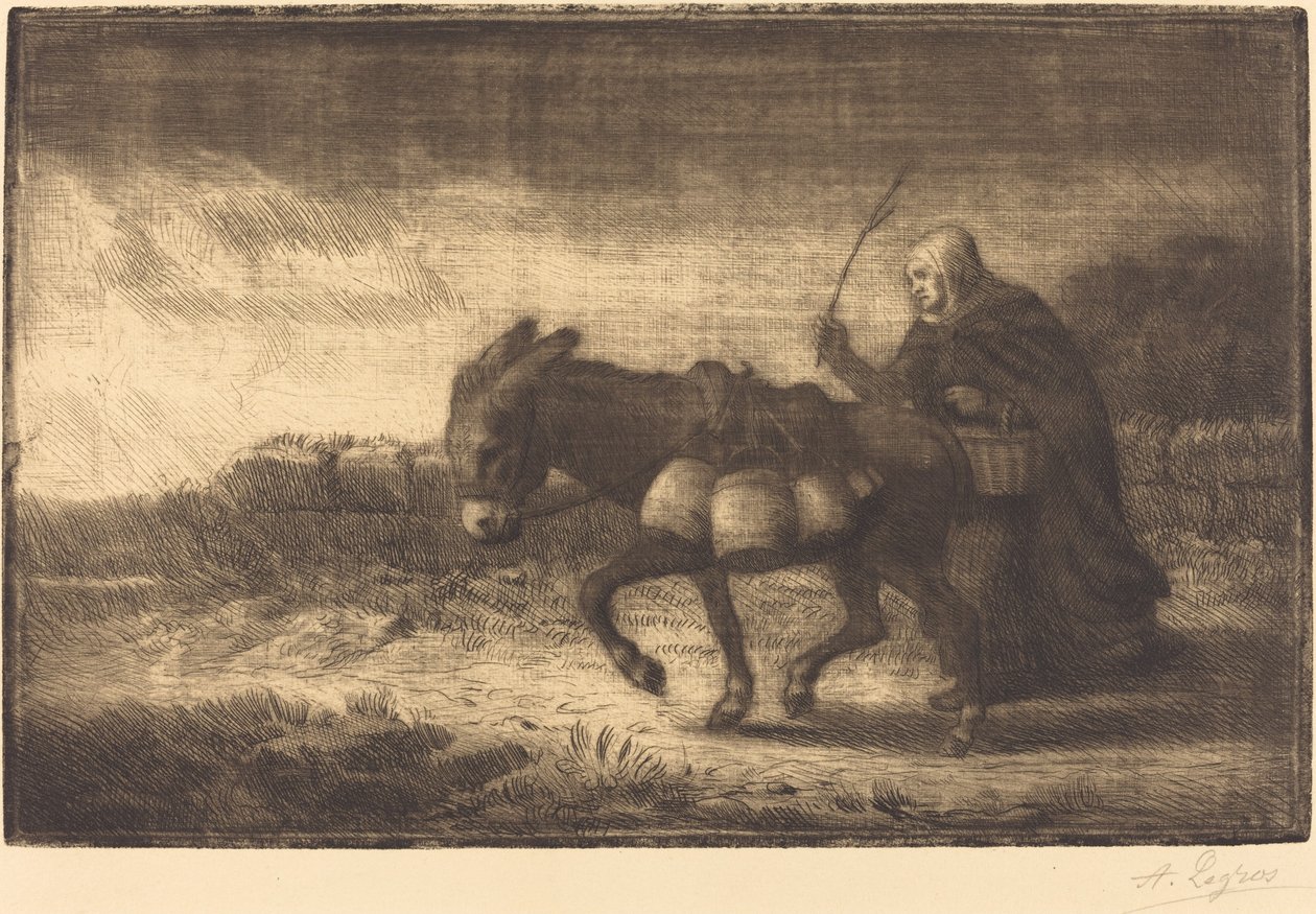 Milkmaid of Boulogne, 1:a plattan Laitiere a Boulogne. av Alphonse Legros