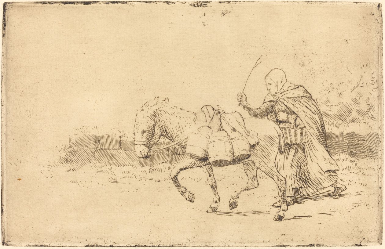 Milkmaid of Boulogne, 1:a plattan Laitiere a Boulogne. av Alphonse Legros