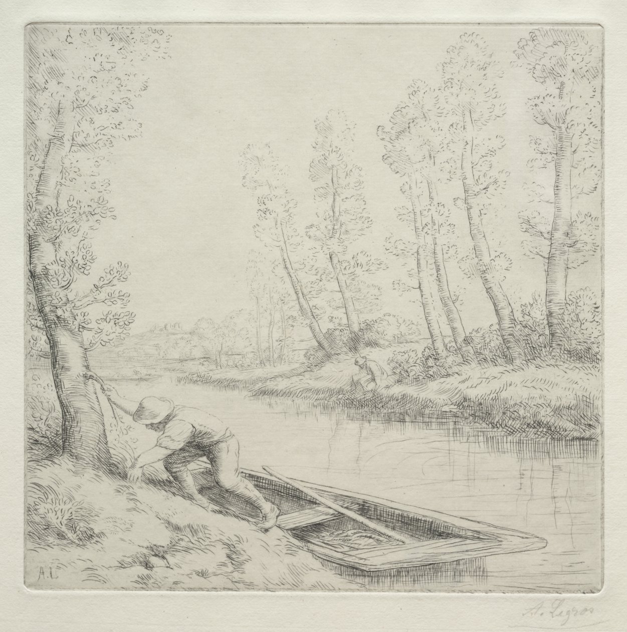 Morning on the River (Morgon vid floden) av Alphonse Legros