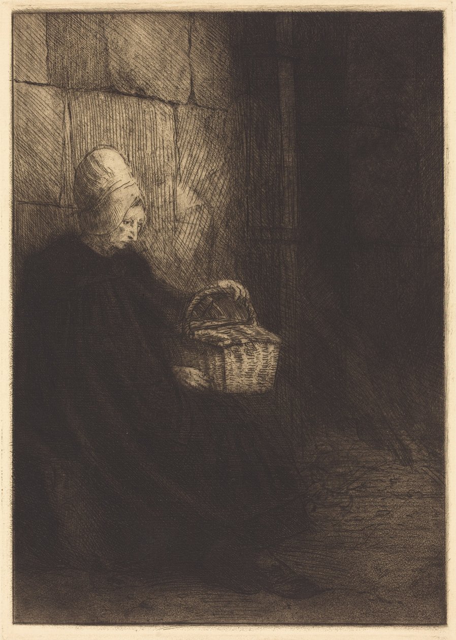 Bondkvinna från Boulogne (Bondkvinna från trakten kring Boulogne, även kallad ”Kvinnan med korgen”) av Alphonse Legros