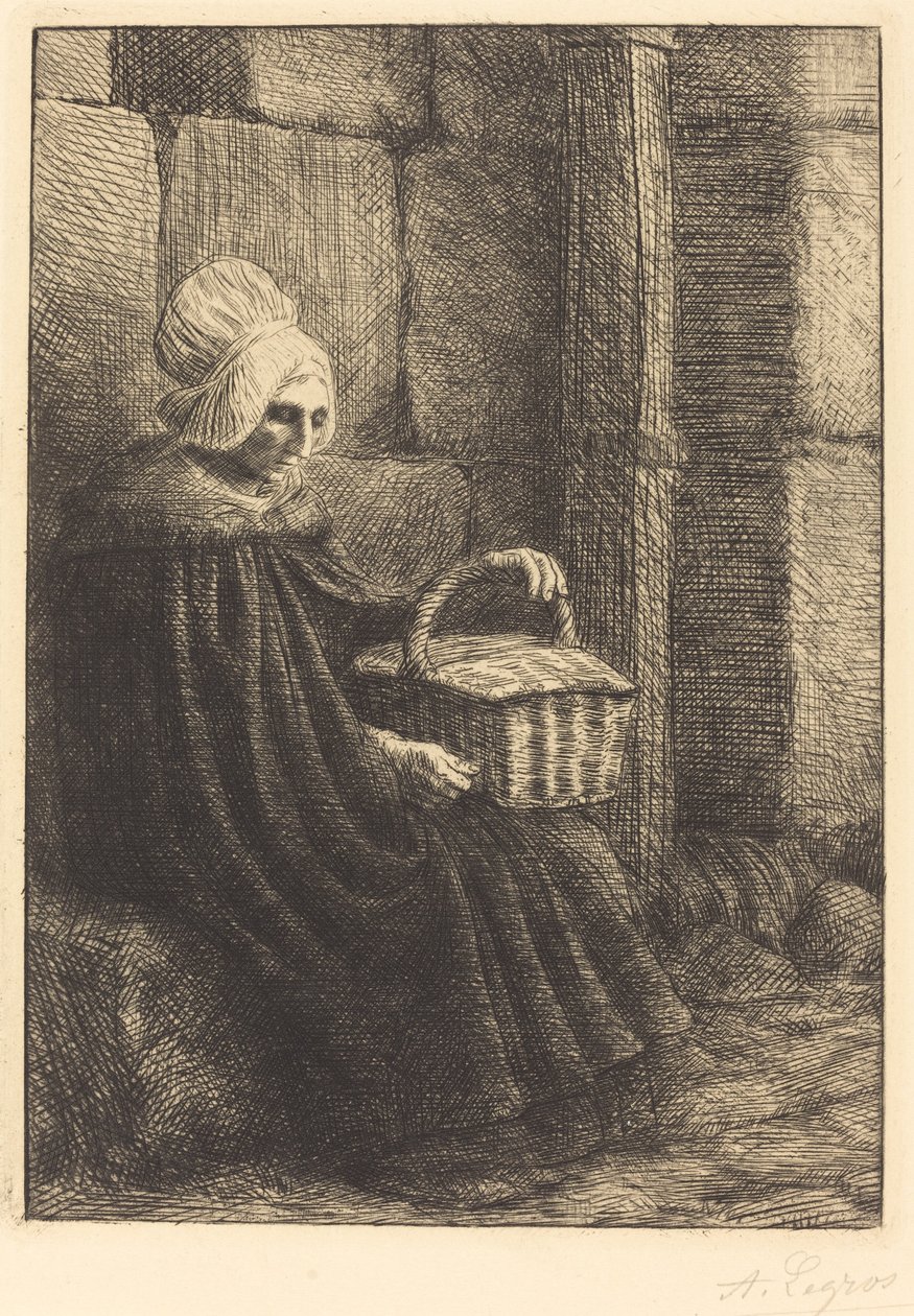 Bondekvinna i Boulogne Bondekvinna från omkring Boulogne känd som La femme au panier. av Alphonse Legros