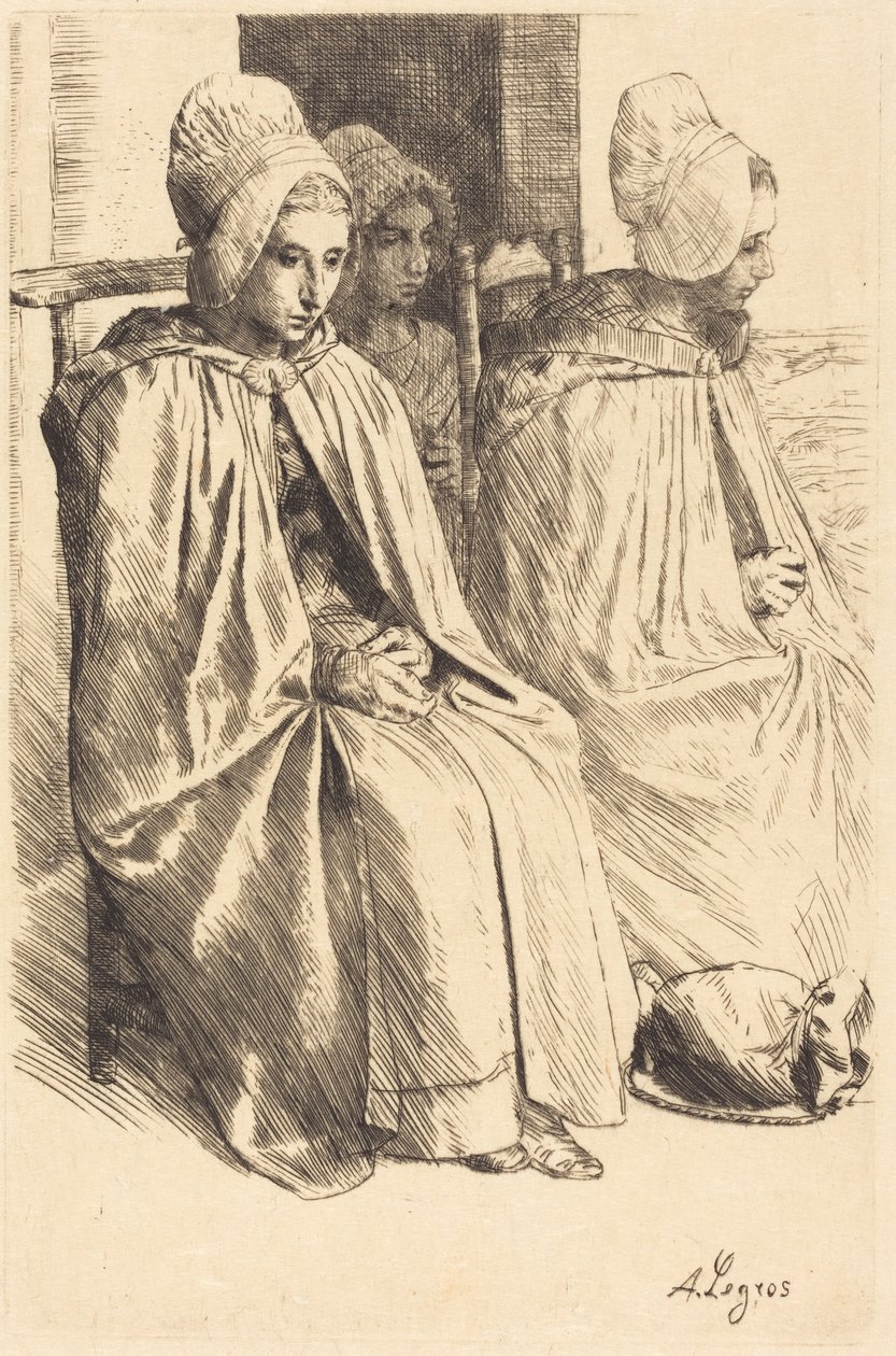 Bondkvinnor från Boulogne (Bondkvinnor från trakten kring Boulogne) av Alphonse Legros