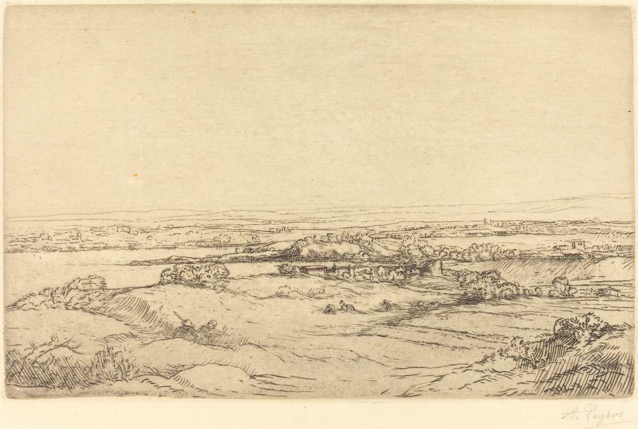 Slätt nära en sjö av Alphonse Legros