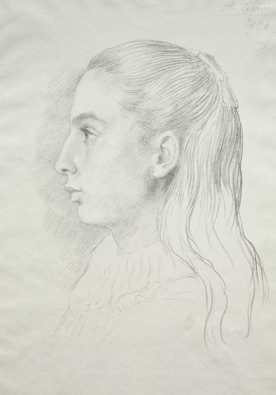 Porträtt av fröken Nora E. Legros, 1896. av Alphonse Legros