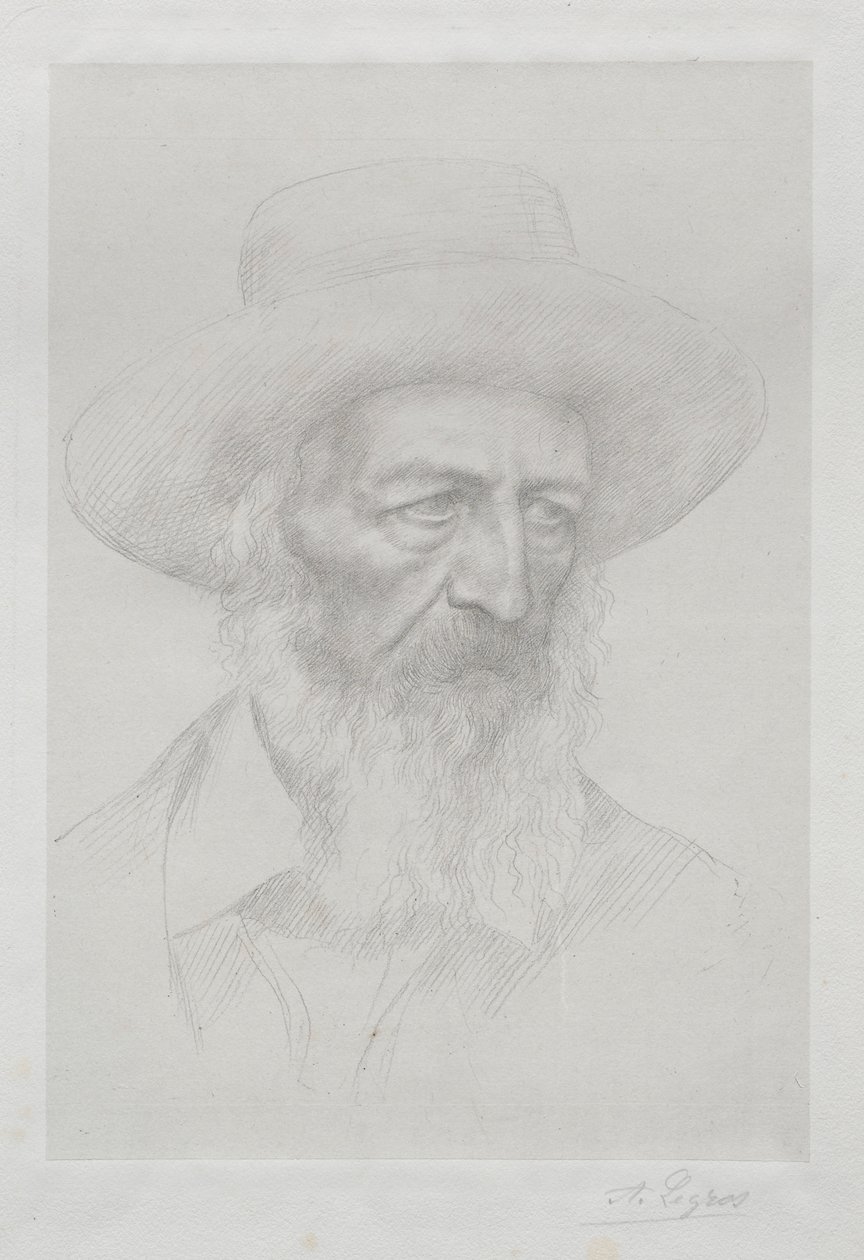 Porträtt av Alfred Lord Tennyson. av Alphonse Legros
