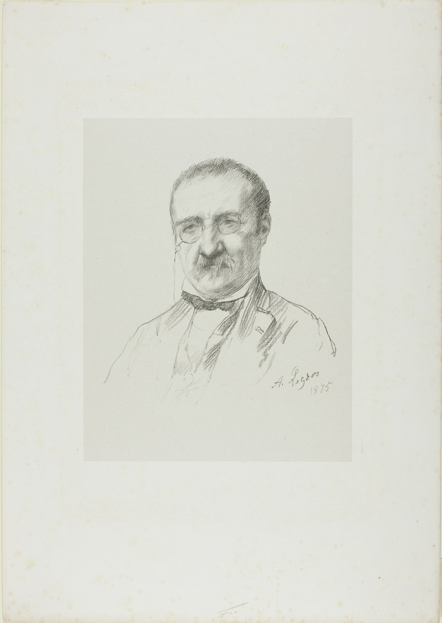 Porträtt av Champfleury av Alphonse Legros