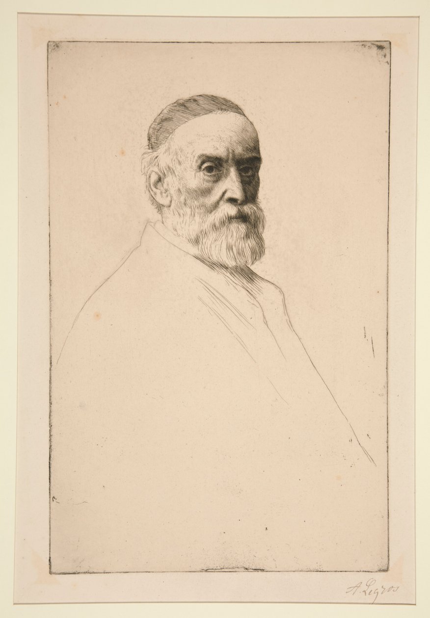 Porträtt av G.F. Watts, R.A. av Alphonse Legros