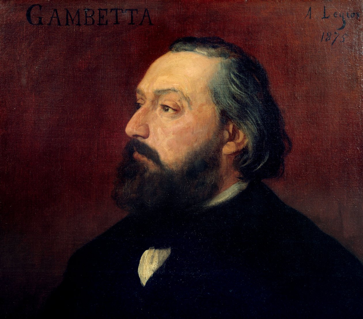 Porträtt av Leon Gambetta (1838-1882), fransk politiker. Målning av Alphonse Legros (1837-1911) från 1875. Orsay Museum. av Alphonse Legros