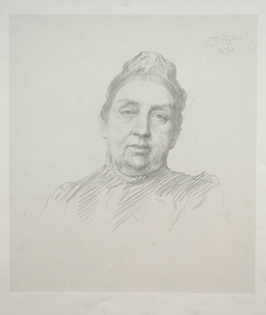 Porträtt av Madame Kemp, 3:e tavlan framifrån. av Alphonse Legros
