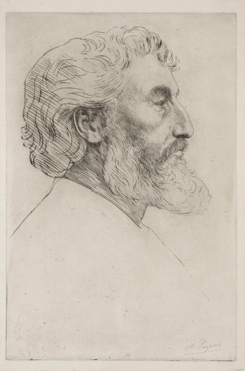 Porträtt av Sir Frederick Leighton (första plattan) av Alphonse Legros