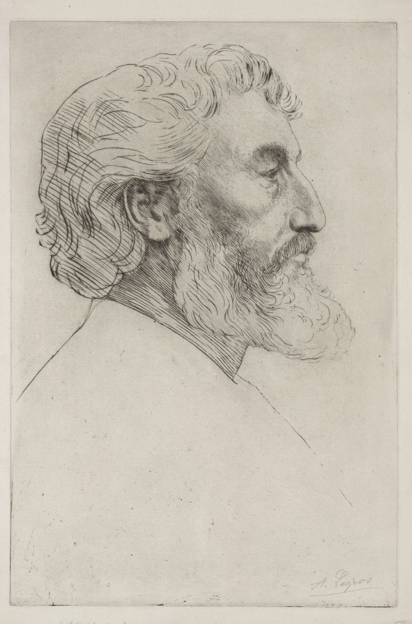 Porträtt av Sir Frederick Leighton (första plattan) av Alphonse Legros