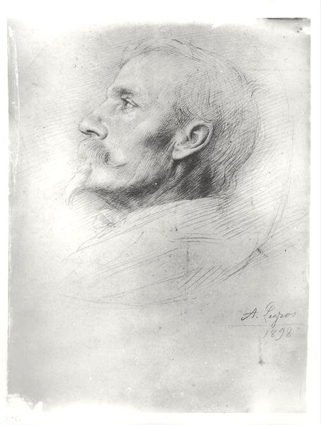 Porträtt av Walter Crane (1845-1915) av Alphonse Legros