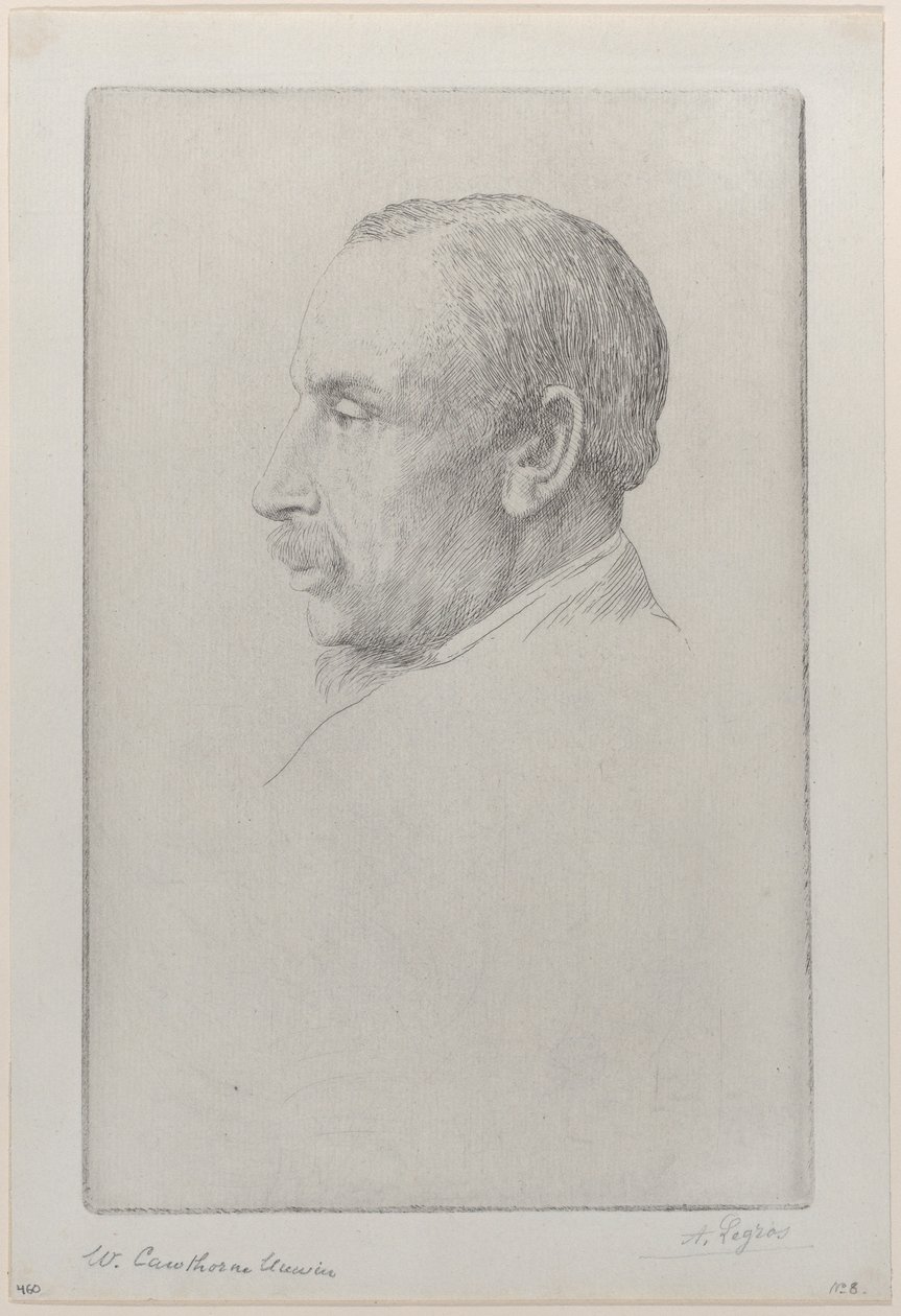 Porträtt av William Cawthorne Unwin, 1892. av Alphonse Legros