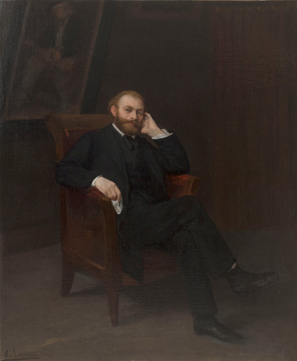 Porträtt av konstnären Édouard Manet 1832-1883, 1863. av Alphonse Legros