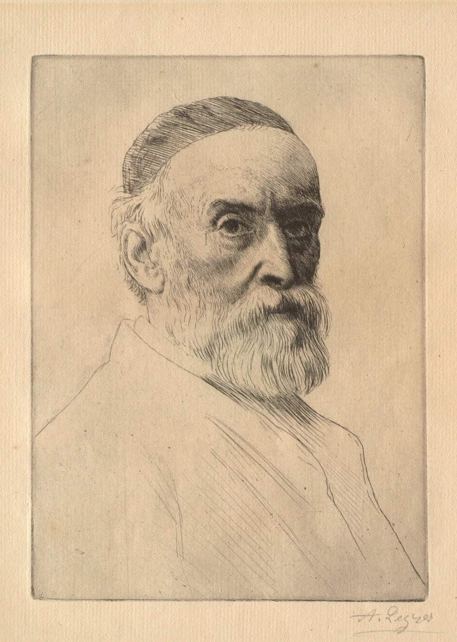 Porträtt av målaren G. F. Watts (1817–1904) av Alphonse Legros