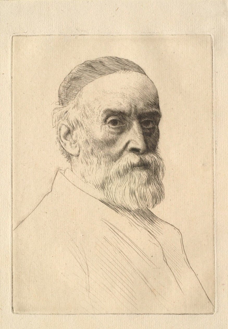 Porträtt av målaren G. F. Watts (1817–1904) av Alphonse Legros