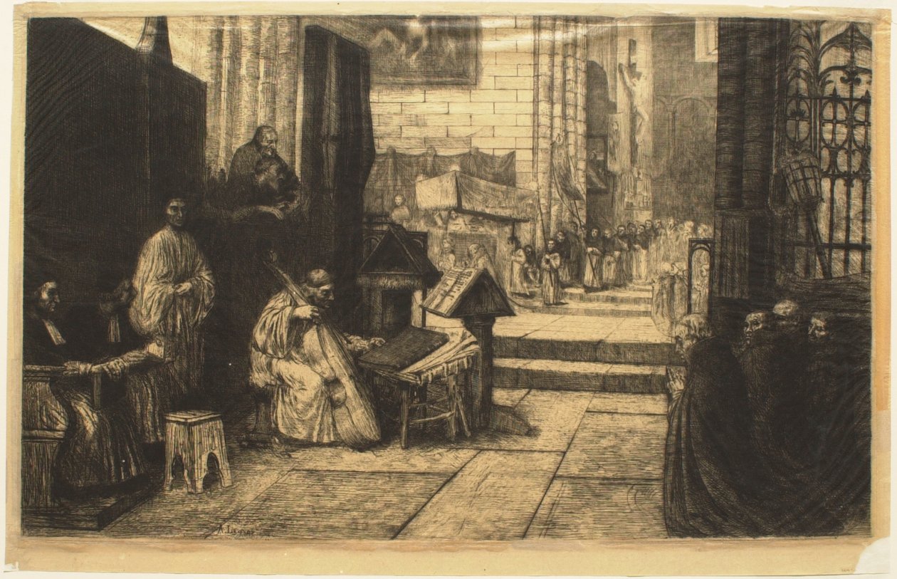 Procession i en spansk kyrka av Alphonse Legros