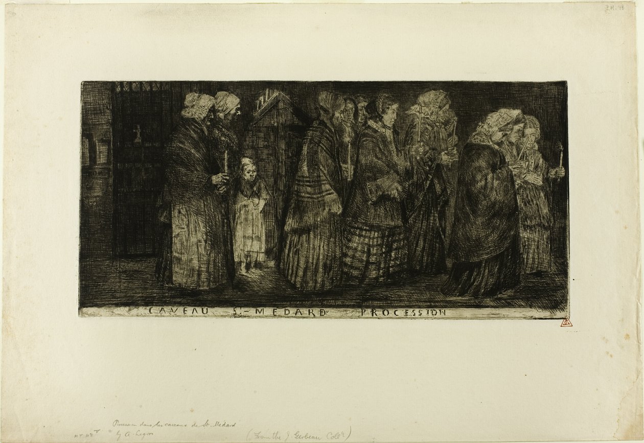 Procession i krypten av St. Medard av Alphonse Legros