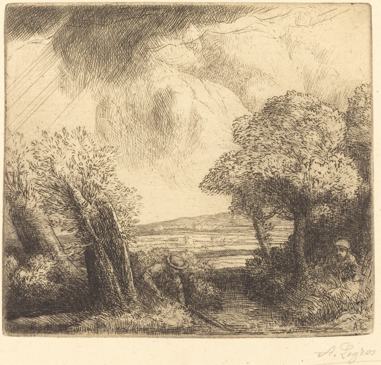 Åminnelse av sjön vid Trastimene (Souvenir du lac de Trastimene) av Alphonse Legros