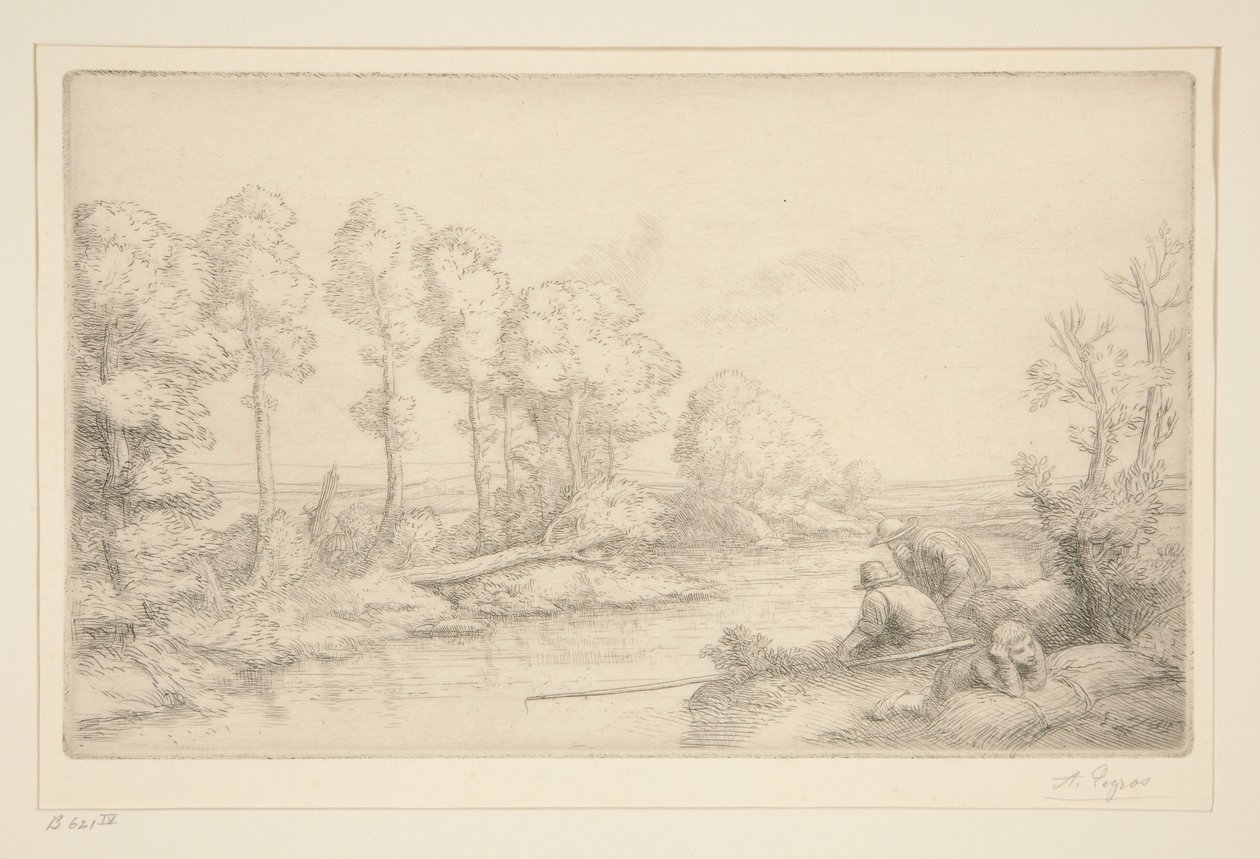 Vila vid flodstranden av Alphonse Legros