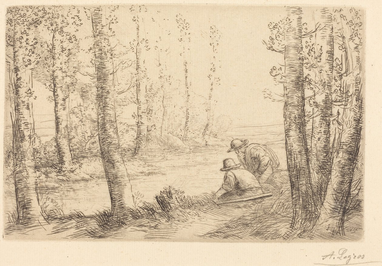 Vila vid flodstranden (Repos au bord de la rivière) av Alphonse Legros