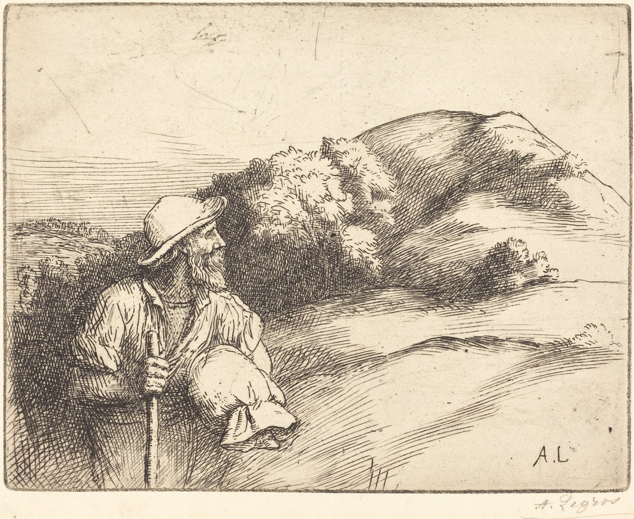Återvända från fälten (Le retour des champs) av Alphonse Legros