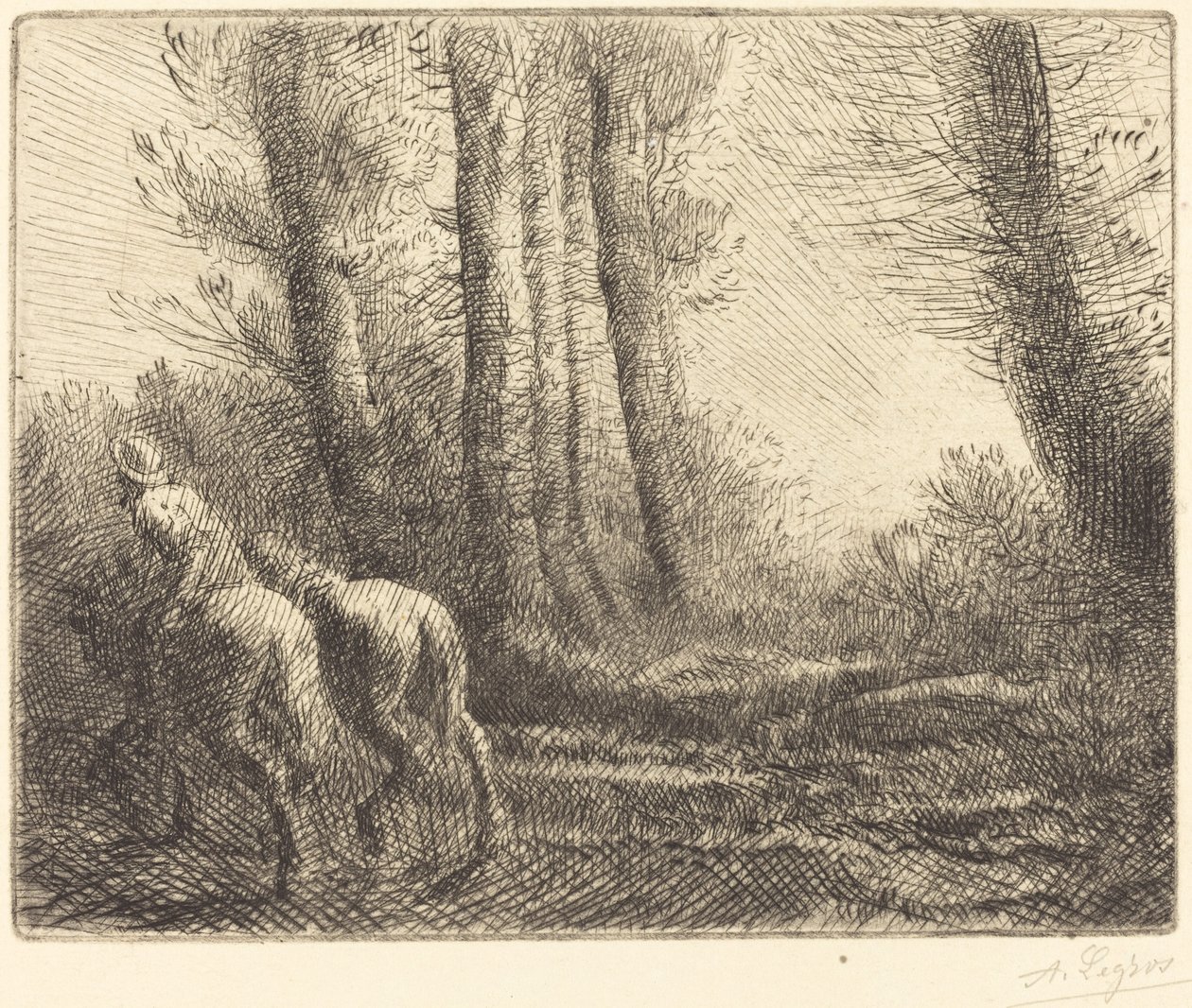 Tillbaka från plöjningen (Le retour de labourage) av Alphonse Legros