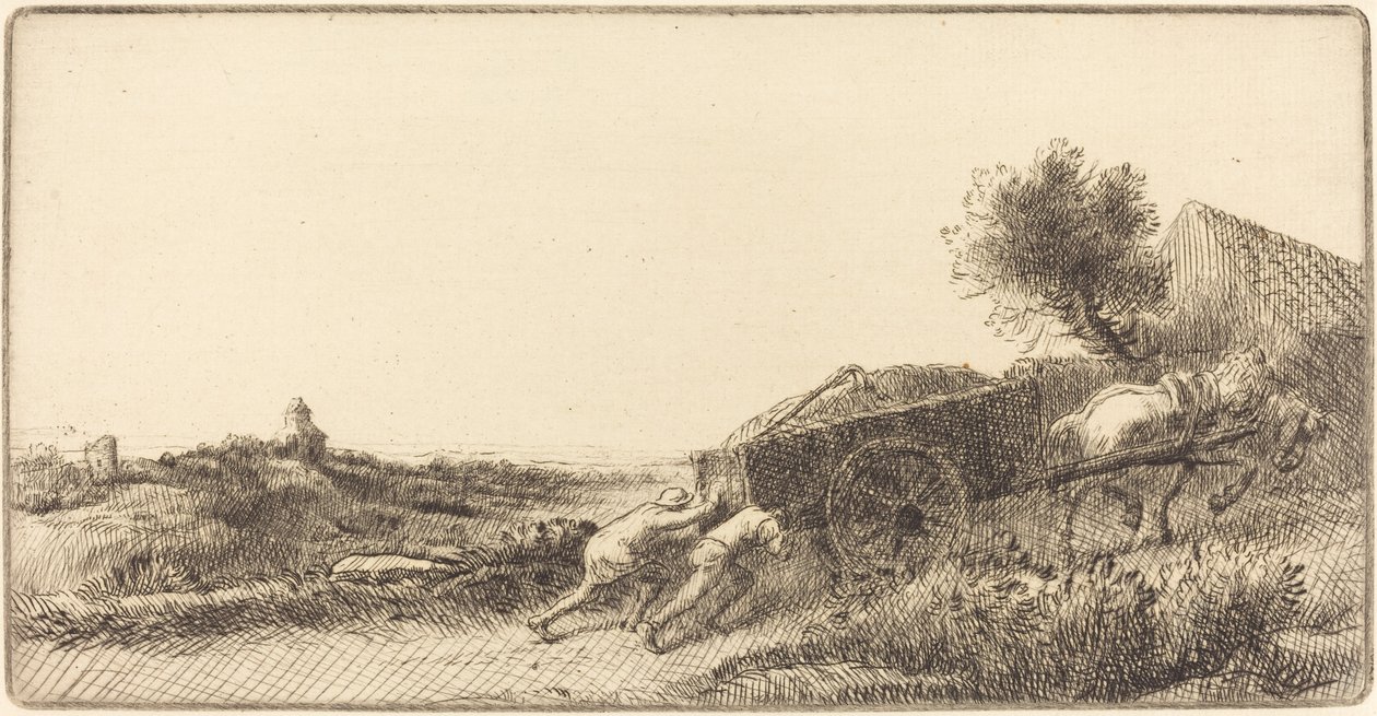 Återvänder med höet (Rentrant le foin) av Alphonse Legros