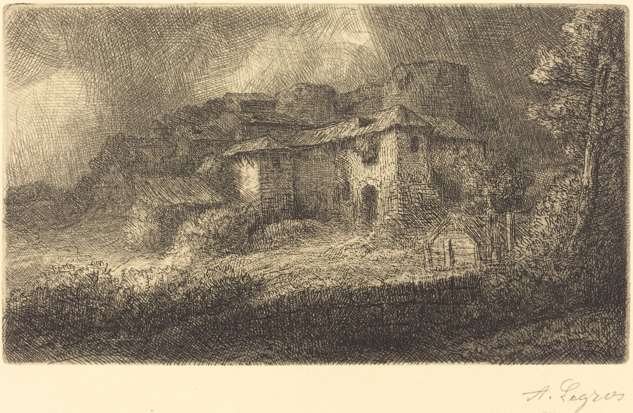 Ruinerna av ett slott av Alphonse Legros
