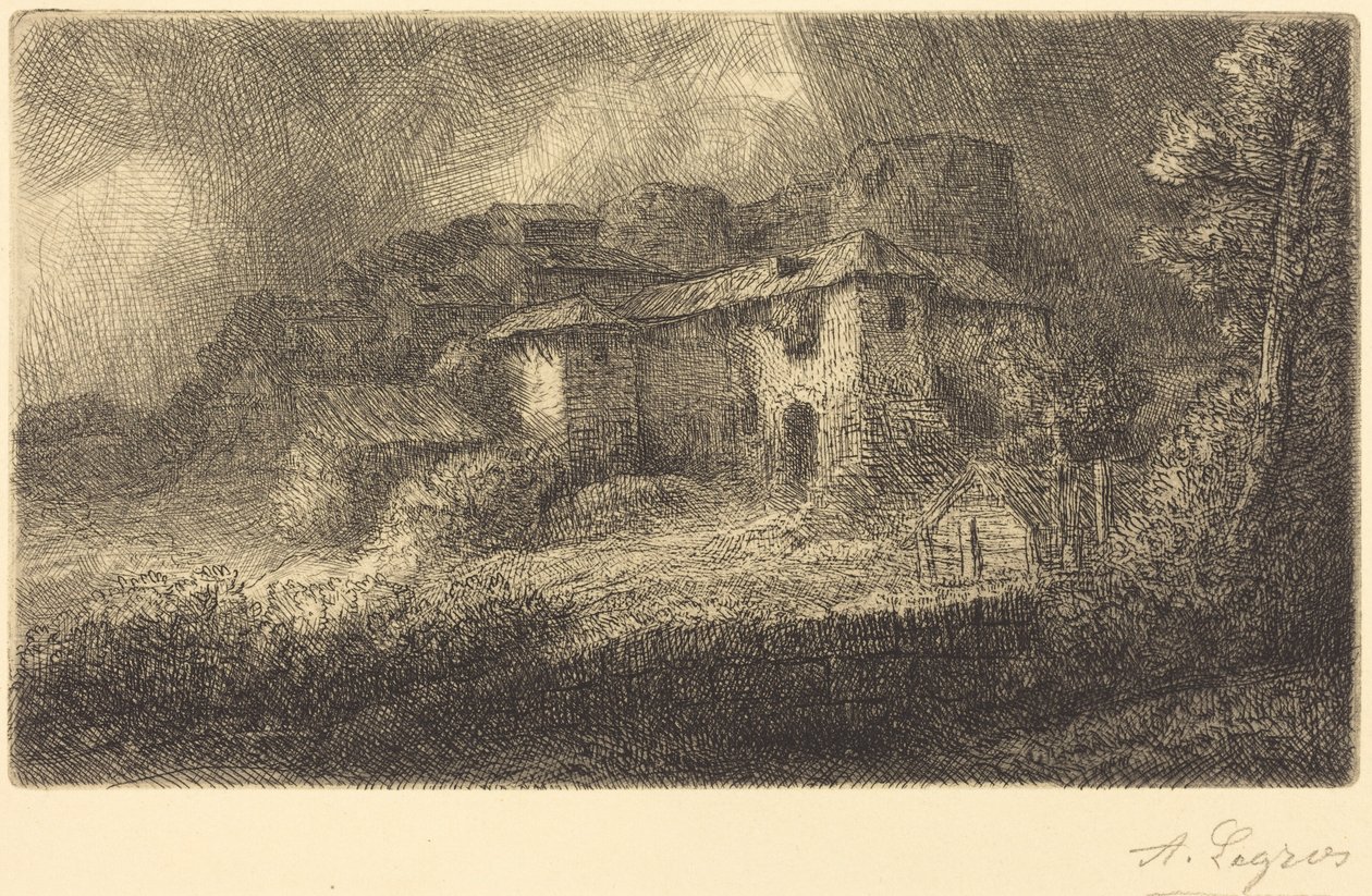 Ruiner av ett slott av Alphonse Legros
