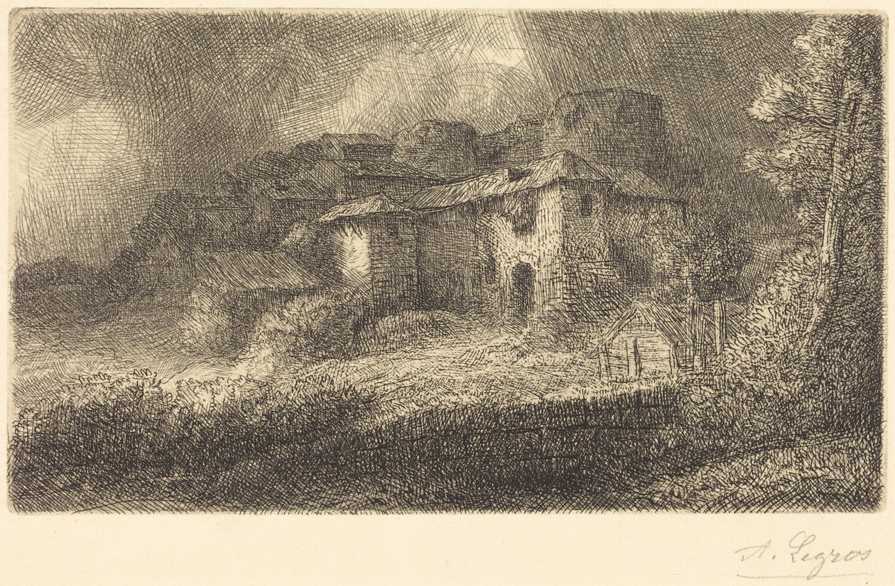 Slottets ruiner (Les ruines du château) av Alphonse Legros
