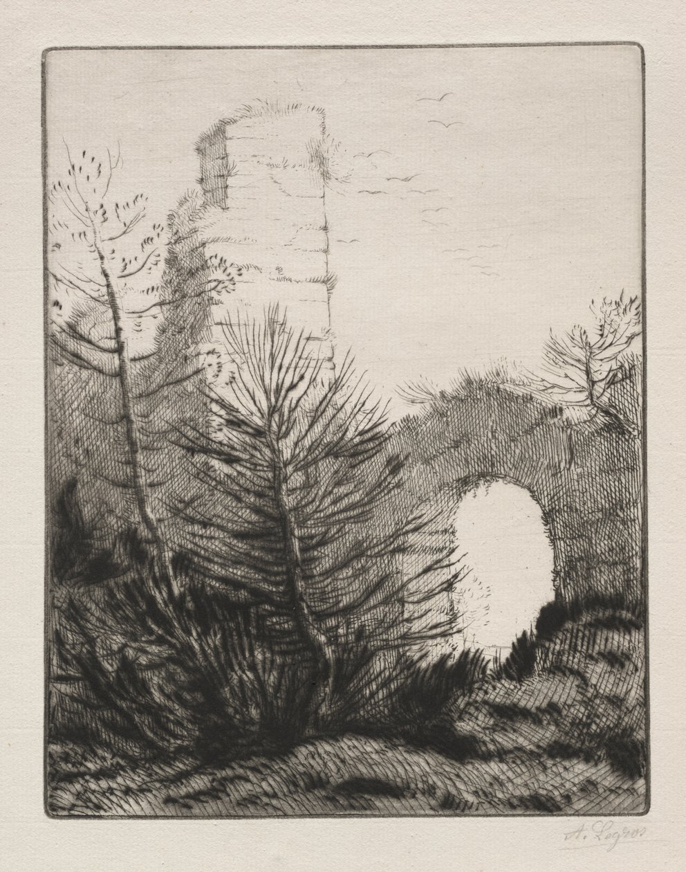Ruinerna av ett kloster av Alphonse Legros