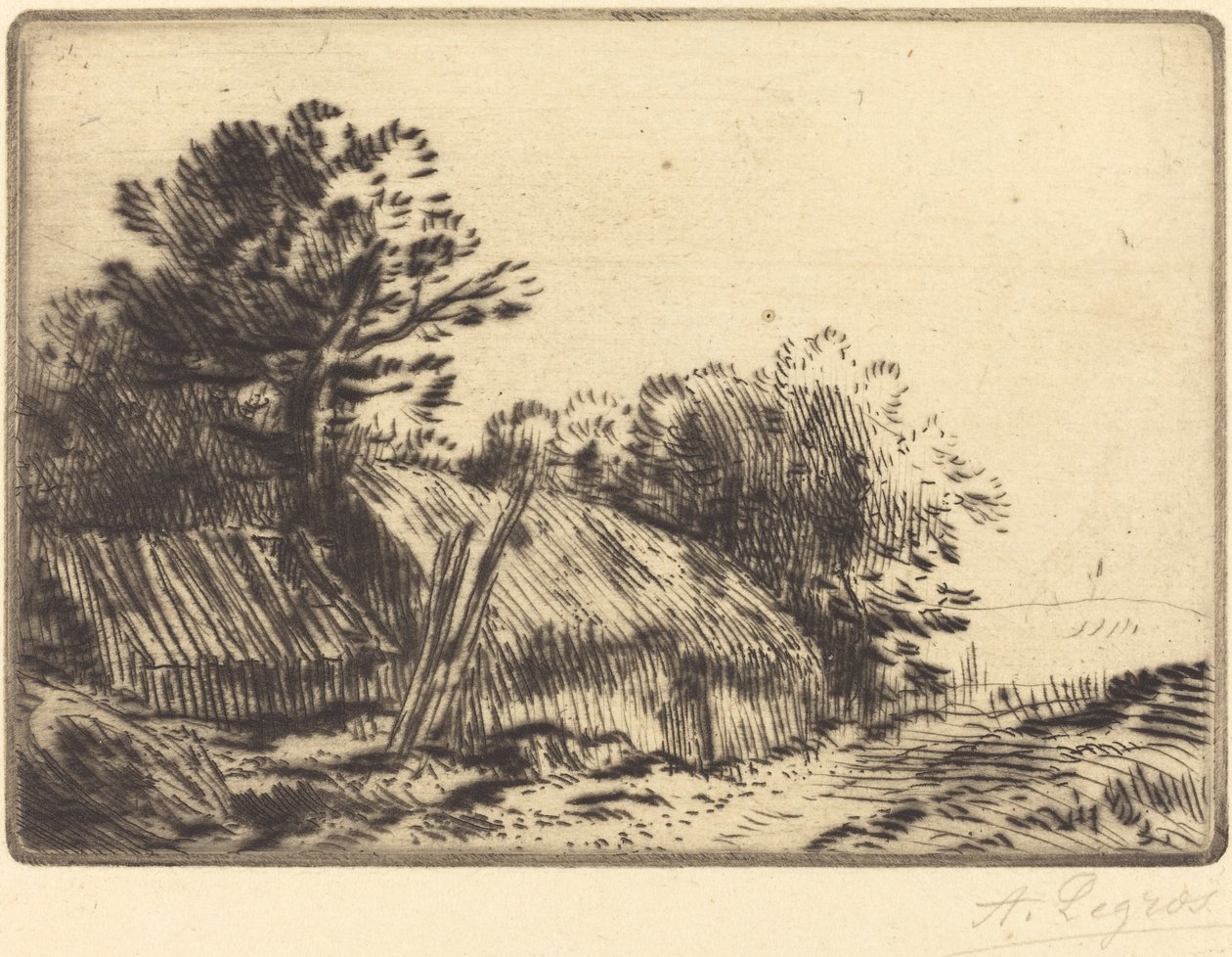 Rustik scen (Scene rustique) av Alphonse Legros