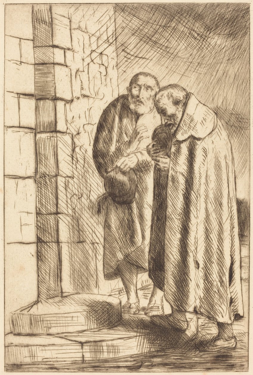Sankt Petrus och Sankt Paulus vid M. Richards dörr av Alphonse Legros
