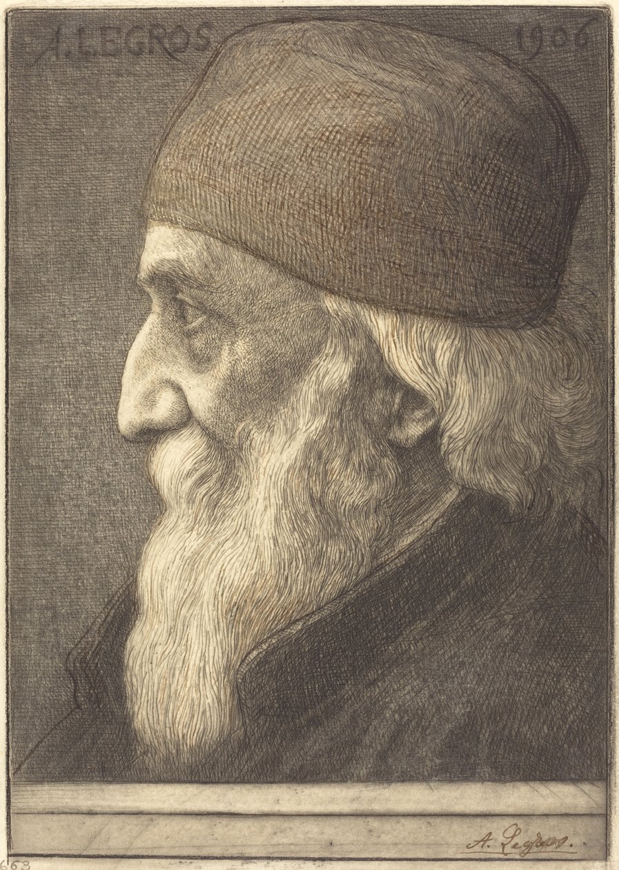 Självporträtt, 13:e plattan, 1906. av Alphonse Legros