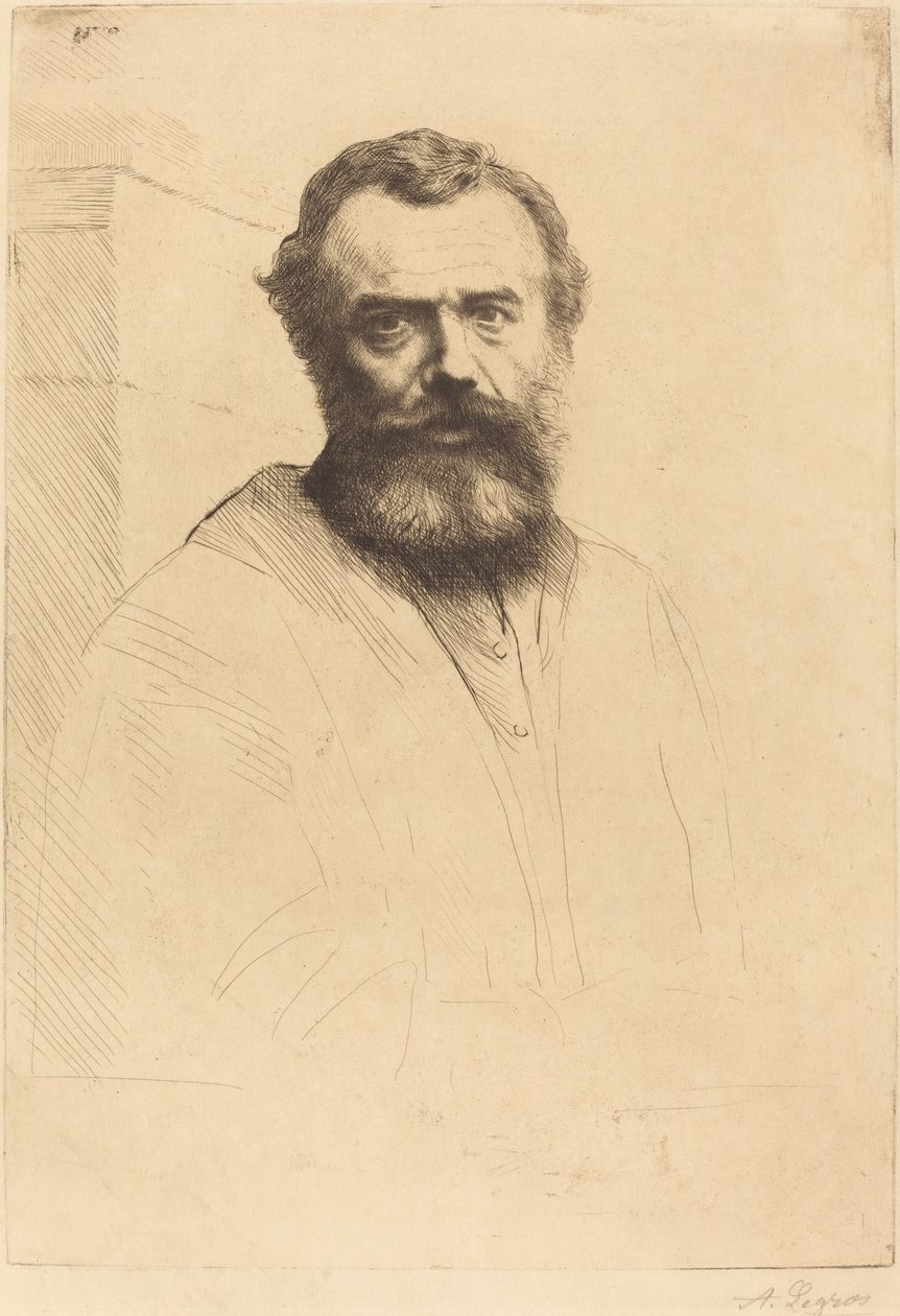 Självporträtt, 3:e plattan av Alphonse Legros