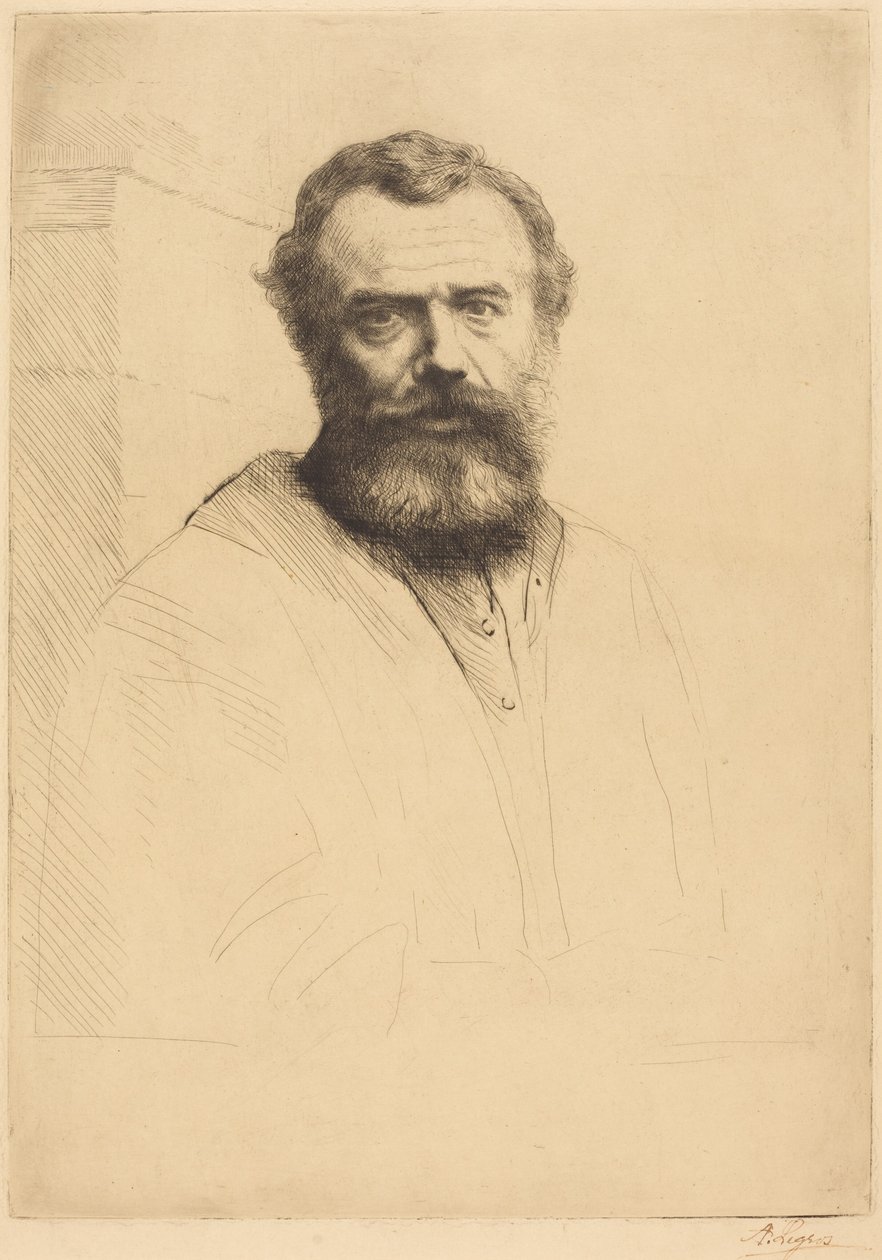 Självporträtt, 3:e plåten av Alphonse Legros